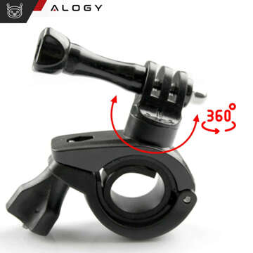 Držiak na bicykel pre GoPro Hero 12 11 10 9 8 7 DJI Action SJ7 SJ6 Kamera na riadidlá Motocykel Bicykel Alogy Swivel Black