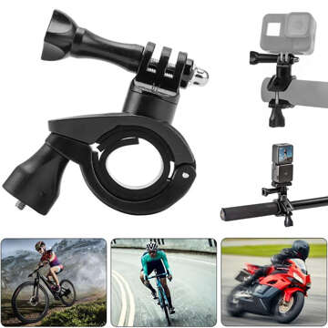 Držiak na bicykel pre GoPro Hero 12 11 10 9 8 7 DJI Action SJ7 SJ6 Kamera na riadidlá Motocykel Bicykel Alogy Swivel Black