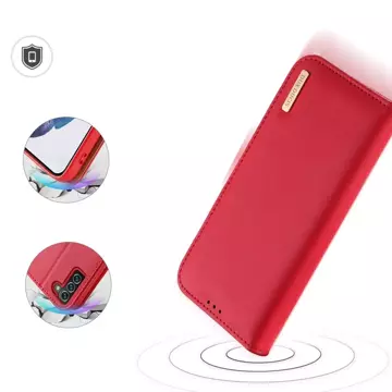 Dux Ducis Hivo Leather Flip Cover Originálna kožená peňaženka na karty a dokumenty Samsung Galaxy S22 (S22 Plus) červená