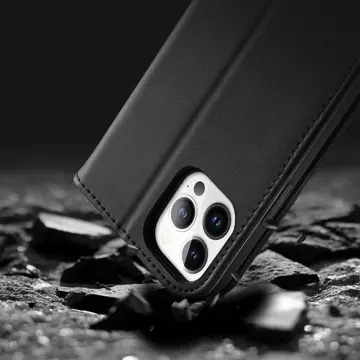 Dux Ducis Hivo Leather Flip Cover Originálna kožená peňaženka na karty a dokumenty iPhone 14 Pro Max Black