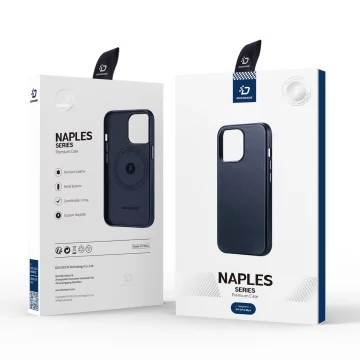 Dux Ducis Naples Case pre iPhone 14 Pro Max magnetické kožené puzdro MagSafe modré