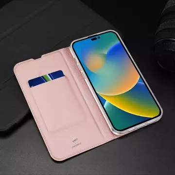 Dux Ducis Skin Pro puzdrový flipový kryt pre iPhone 14 Pro Max ružový