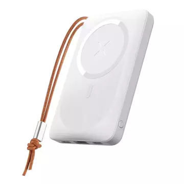 Duzzona magnetická power banka 10000 mAh s funkciou bezdrôtového nabíjania (MagSafe, Qi) USB-A / USB-C 22,5W biela (W5)