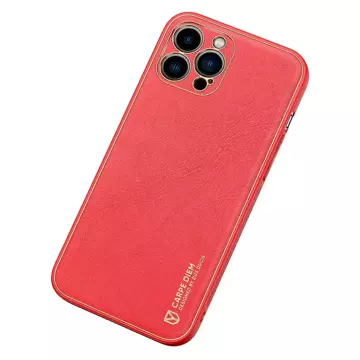 Elegantný kryt Dux Ducis Yolo vyrobený z koženky iPhone 13 Pro Max červený