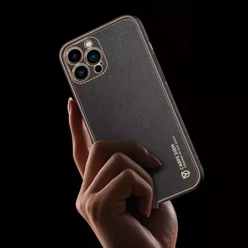 Elegantný kryt Dux Ducis Yolo vyrobený z koženky iPhone 13 Pro Max červený