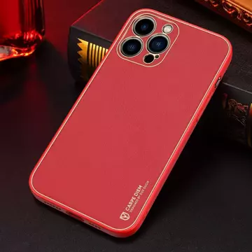 Elegantný kryt Dux Ducis Yolo vyrobený z koženky iPhone 13 Pro Max červený