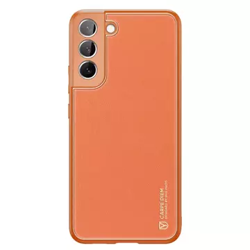 Elegantný kryt Dux Ducis Yolo z ekologickej kože pre Samsung Galaxy S22 (S22 Plus) oranžový