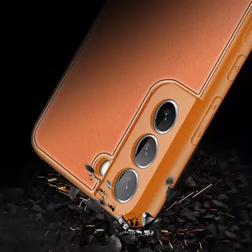 Elegantný kryt Dux Ducis Yolo z ekologickej kože pre Samsung Galaxy S22 (S22 Plus) oranžový