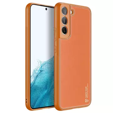 Elegantný kryt Dux Ducis Yolo z ekologickej kože pre Samsung Galaxy S22 (S22 Plus) oranžový