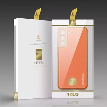 Elegantný kryt Dux Ducis Yolo z ekologickej kože pre Samsung Galaxy S22 (S22 Plus) oranžový