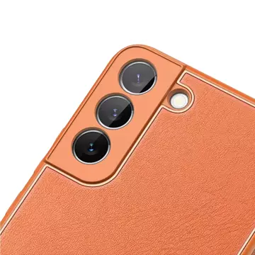 Elegantný kryt Dux Ducis Yolo z ekologickej kože pre Samsung Galaxy S22 (S22 Plus) oranžový