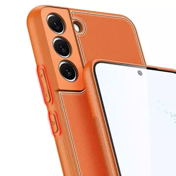 Elegantný kryt Dux Ducis Yolo z ekologickej kože pre Samsung Galaxy S22 (S22 Plus) oranžový