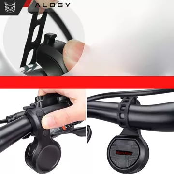 Elektrický zvonček 2v1 cykloalarm Alogy Waterproof Electric Bell na vodotesný bicykel čierny