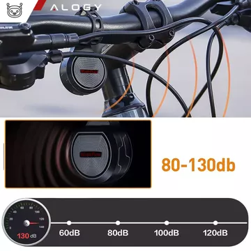 Elektrický zvonček 2v1 cykloalarm Alogy Waterproof Electric Bell na vodotesný bicykel čierny