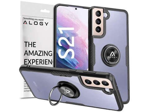 Etui Alogy Ring Holder Clear Armor pre Samsung Galaxy S21 czarne