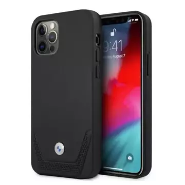 Etui BMW BMHCP12MRSWPK do Apple iPhone 12/ 12 Pro 6,1" pevné puzdro kožené perforované