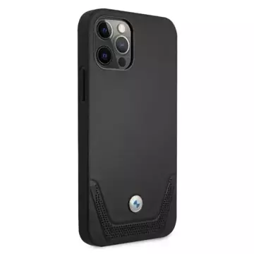 Etui BMW BMHCP12MRSWPK do Apple iPhone 12/ 12 Pro 6,1" pevné puzdro kožené perforované