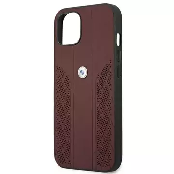 Etui BMW BMHCP13MRSPPR do Apple iPhone 13 6,1" pevné puzdro Leather Curve Perforate