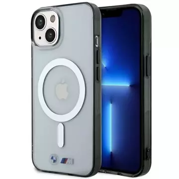 Etui BMW BMHMP14SHCRS do iPhone 14 6,1" priehľadné pevné puzdro Silver Ring MagSafe