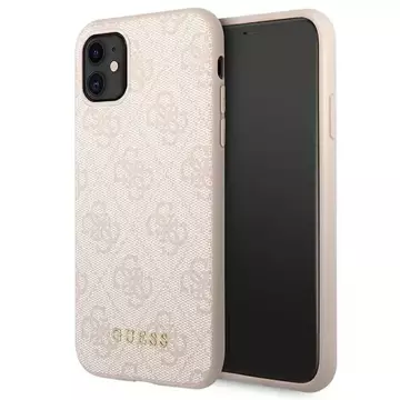 Etui Guess GUHCN61G4GFPI na iPhone 11 6,1" pevné puzdro 4G kovové zlaté logo