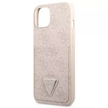 Etui Guess GUHCP13SP4TPP do iPhone 13 mini 5,4" pevné puzdro 4G slot na karty s trojuholníkom