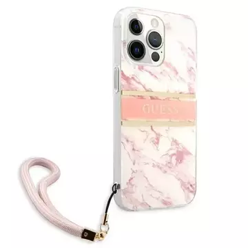 Etui Guess GUHCP13XKMABPI pre iPhone 13 Pro Max 6,7" pevné puzdro Marble Strap Collection