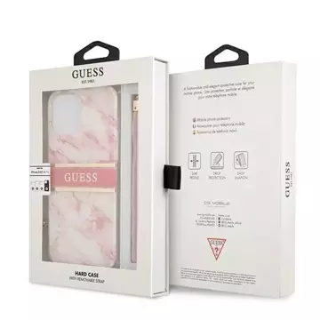 Etui Guess GUHCP13XKMABPI pre iPhone 13 Pro Max 6,7" pevné puzdro Marble Strap Collection