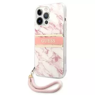 Etui Guess GUHCP13XKMABPI pre iPhone 13 Pro Max 6,7" pevné puzdro Marble Strap Collection