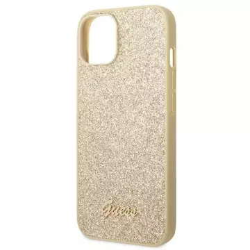 Etui Guess GUHCP14MHGGSHD do Apple iPhone 14 Plus 6,7" zlatý/zlatý pevný obal Glitter Script