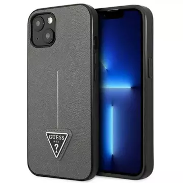 Etui Guess GUHCP14MPSATLG do Apple iPhone 14 Plus 6,7" srebrný/strieborný pevný obal SaffianoTriangle Logo