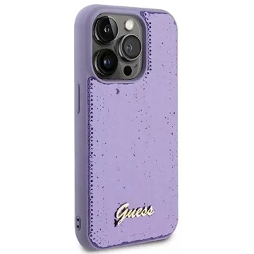 Etui Guess GUHCP15LPSFDGSU na iPhone 15 Pro 6,1" fioletovy/fialovy pevny obal Sequin Script Metal