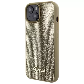 Etui Guess GUHCP15SPMSDGSD na iPhone 15 6,1" zlatý/zlatý pevný obal Disco Metal Script