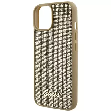 Etui Guess GUHCP15SPMSDGSD na iPhone 15 6,1" zlatý/zlatý pevný obal Disco Metal Script