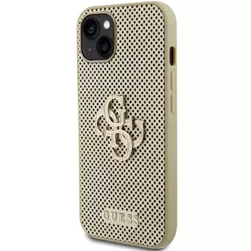 Etui Guess GUHCP15SPSP4LGD na iPhone 15 6,1" złoty/zlaté pevné puzdro Perforated 4G Glitter