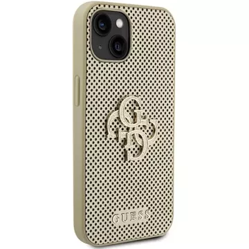 Etui Guess GUHCP15SPSP4LGD na iPhone 15 6,1" złoty/zlaté pevné puzdro Perforated 4G Glitter