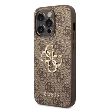 Etui Guess GUHCP15X4GMGBR pre iPhone 15 Pro Max 6,7" brązový/hnedý pevný obal 4G Big Metal Logo