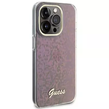 Etui Guess GUHCP15XHDECMP pre iPhone 15 Pro Max 6,7" ružové/ružové pevné puzdro IML Faceted Mirror Disco Iridescent