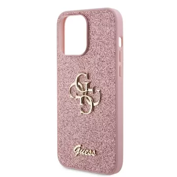 Etui Guess GUHCP15XHG4SGP pre iPhone 15 Pro Max 6,7" ružové/ružové pevné puzdro Glitter Script Big 4G