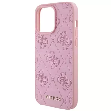 Etui Guess GUHCP15XP4EPMP pre iPhone 15 Pro Max 6,7" ružové/ružové pevné puzdro z kože 4G razené