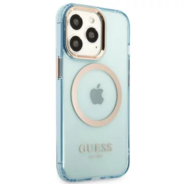 Etui Guess GUHMP13LHTCMB na iPhone 13 Pro / 13 6,1" pevné puzdro Gold Outline Translucent MagSafe