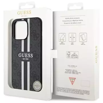 Etui Guess GUHMP13LP4RPSK na iPhone 13 Pro / 13 6,1" pevné puzdro 4G Printed Stripes MagSafe