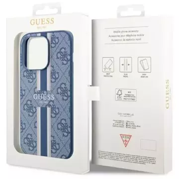 Etui Guess GUHMP14XP4RPSB na iPhone 14 Pro Max 6,7" pevné puzdro 4G Printed Stripes MagSafe