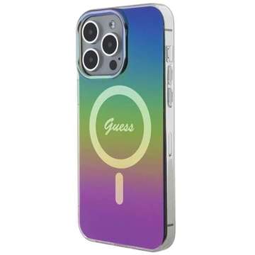 Etui Guess GUHMP15LHITSK na iPhone 15 Pro 6,1" wielokolorowy/dúhové pevné puzdro IML Iridescent MagSafe