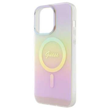 Etui Guess GUHMP15LHITSP pre iPhone 15 Pro 6,1" ružové/ružové pevné puzdro IML Iridescent MagSafe