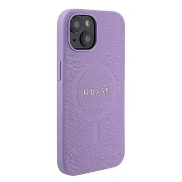 Etui Guess GUHMP15SPSAHMCU na iPhone 15 6,1" fioletovy/fialovy pevny obal Saffiano MagSafe