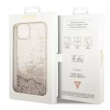 Etui Guess GUOHCP14MGLHFLGO do Apple iPhone 14 Plus 6,7" zlatý/zlatý pevný obal Glitter Charms