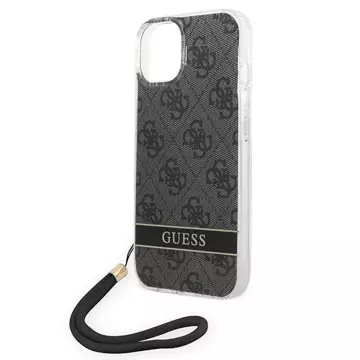 Etui Guess GUOHCP14MH4STK do Apple iPhone 14 Plus 6,7" čierne/čierne pevné puzdro 4G Print Strap