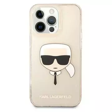 Etui Karl Lagerfeld KLHCP13XKHTUGLGO pre iPhone 13 Pro Max 6,7" pevné puzdro Glitter Karl`s Head