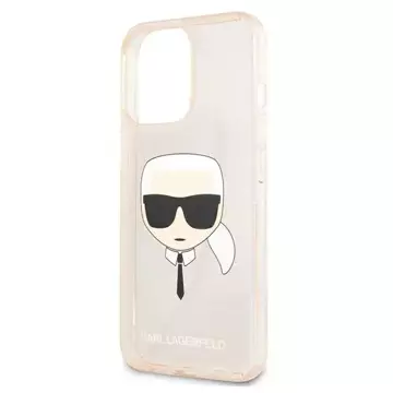 Etui Karl Lagerfeld KLHCP13XKHTUGLGO pre iPhone 13 Pro Max 6,7" pevné puzdro Glitter Karl`s Head