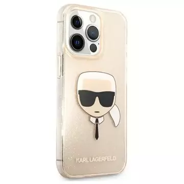 Etui Karl Lagerfeld KLHCP13XKHTUGLGO pre iPhone 13 Pro Max 6,7" pevné puzdro Glitter Karl`s Head